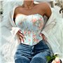 Сексуальний корсет-топ із квітами - блакитний 20468  фото - Luxbikini