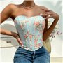 Сексуальний корсет-топ із квітами - блакитний 20468  фото - Luxbikini
