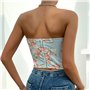 Сексуальний корсет-топ із квітами - блакитний 20468  фото - Luxbikini
