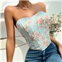 Сексуальний корсет-топ із квітами - блакитний 20468  фото - Luxbikini