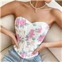 Сексуальний корсет-топ із квітами - молочний 20454  фото - Luxbikini