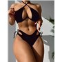 Роздільний купальник із кісточкою на зав'язках - чорний 20367  фото - Luxbikini