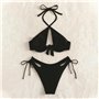 Роздільний купальник із кісточкою на зав'язках - чорний 20367  фото - Luxbikini