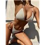 Роздільний купальник на зав'язках - молочний\бежевий 20008  фото - Luxbikini