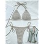 Роздільний купальник на зав'язках - молочний\бежевий 20008  фото - Luxbikini