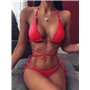 Яскравий роздільний купальник на зав'язках - червоний 19978  фото - Luxbikini