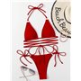 Яскравий роздільний купальник на зав'язках - червоний 19978  фото - Luxbikini
