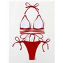 Яскравий роздільний купальник на зав'язках - червоний 19978  фото - Luxbikini