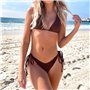 Роздільний купальник-шторка на зав'язках - коричневий 19854  фото - Luxbikini