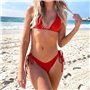 Роздільний купальник-шторка на зав'язках - червоний 19838  фото - Luxbikini