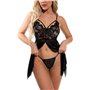 Сексуальний пеньюар-розлітайка зі стрепами – чорний 15711  фото - Luxbikini