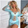 Сексуальна напівпрозора сукня фішнет - блакитна 13956  фото - Luxbikini