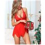 Спокусливий пеньюар з асиметричним подолом - червоний 13642  фото - Luxbikini