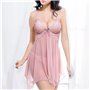 Спокусливий напівпрозорий пеньюар з трусиками - пудра 13618  фото - Luxbikini