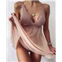 Напівпрозорий пеньюар із мереживом - пудра 13507  фото - Luxbikini