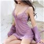 Спокусливий напівпрозорий комплект халат і пеньюар - бузковий 12883  фото - Luxbikini