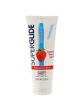 Їстівний лубрикант на водній основі HOT Superglide Спокуслива Полуничка, 75мл 12439  фото - Luxbikini