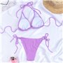 Сексуальний роздільний купальник на зав'язках - бузковий 12390  фото - Luxbikini