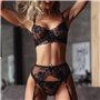 Спокусливий напівпрозорий комплект з вишивкою - чорний 7429  фото - Luxbikini