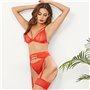 Сексуальний комплект з поясом та гумками - червоний 6252  фото - Luxbikini