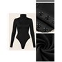 Жіночий боді-гольф з довгим рукавом – чорний 5364  фото - Luxbikini
