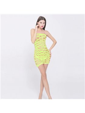 Еротичний бодістокінг сукня-сітка - салатовий 4861  фото - Luxbikini