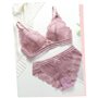 Ніжний мереживний однотонний комплект - лавандовий 3043  фото - Luxbikini