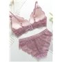Ніжний мереживний однотонний комплект - лавандовий 3043  фото - Luxbikini