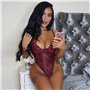 Пікантний яскравий боді - бордовий 439  фото - Luxbikini
