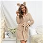 Махровий халат з капюшоном та вушками - бежевий 21845  фото - Luxbikini