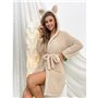 Махровий халат з капюшоном та вушками - бежевий 21845  фото - Luxbikini