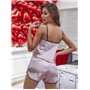 Стильна та сексуальна атласна піжама - пудра 19204  фото - Luxbikini