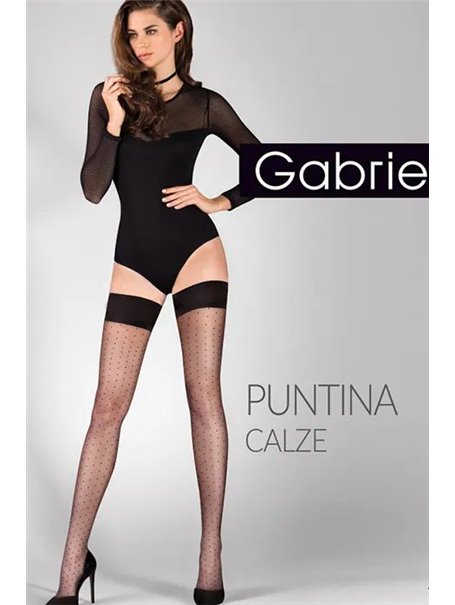 Панчохи Gabriella Puntina 20 den з самоутримним мереживом (9 см