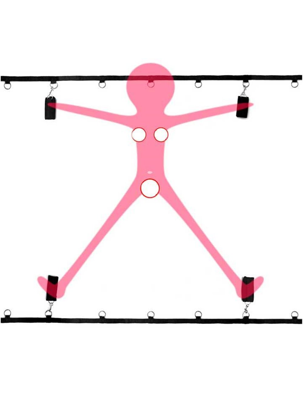Бандаж Dreamtoys Ремінна система для фіксації до ліжка Blaze Bed Restraint Set - Садо-мазо