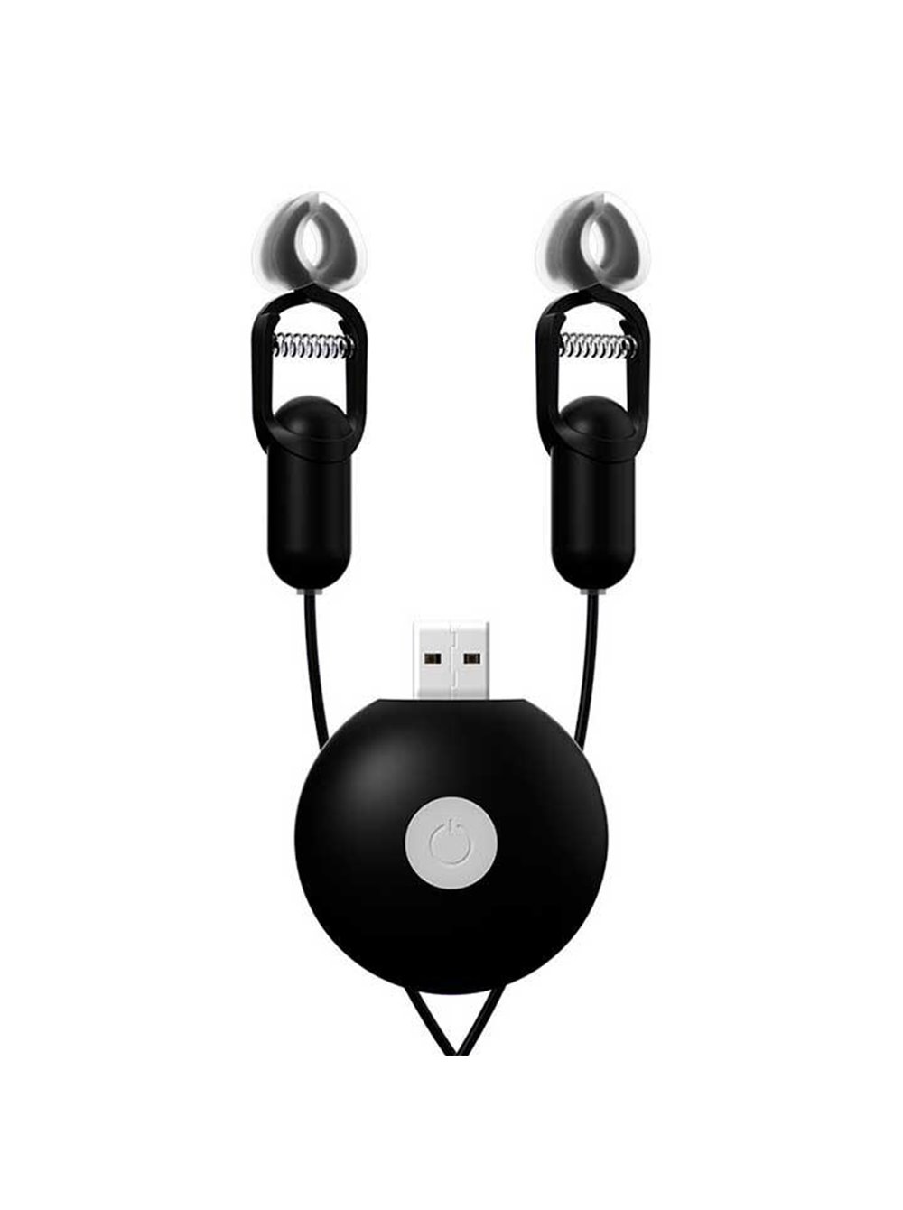 Затискачі для сосків з вібрацією "GALAKUin" USB 10 режимів - Чорний - Садо-мазо