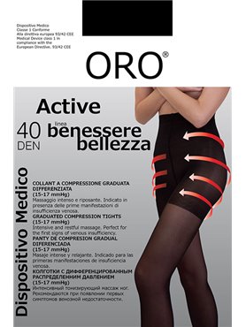 Колготки ORO Active 40 den з стягуючими шортиками та профілактичним масажем