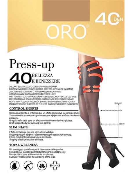 Колготки ORO Press-Up 40 den з стягуючими шортиками і профілактичним масажем