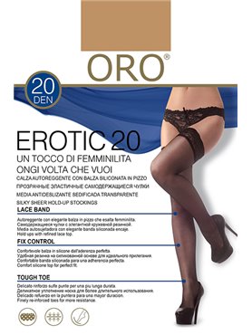 Панчохи ORO Erotic 20 den з мереживом (9 см)