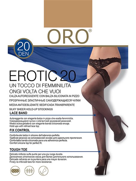 Панчохи ORO Erotic 20 den з мереживом (9 см)