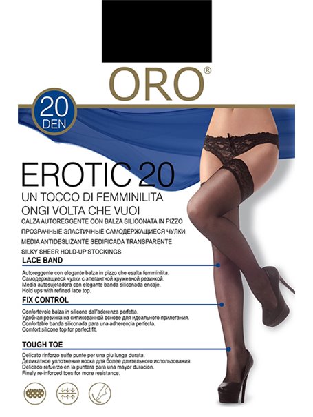 Панчохи ORO Erotic 20 den з мереживом (9 см)