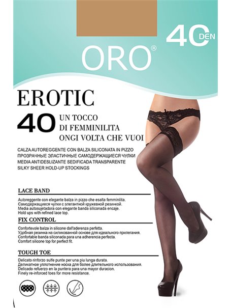 Панчохи ORO Erotic 40 den з мереживом (9 см)