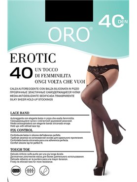 Панчохи ORO Erotic 40 den з мереживом (9 см)