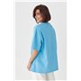 Трикотажна футболка oversize з написом - білий цвет, ONE SIZE (є розміри)