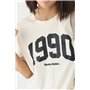 Футболка oversize з принтом 1990 - кремовий цвет, ONE SIZE (є розміри)