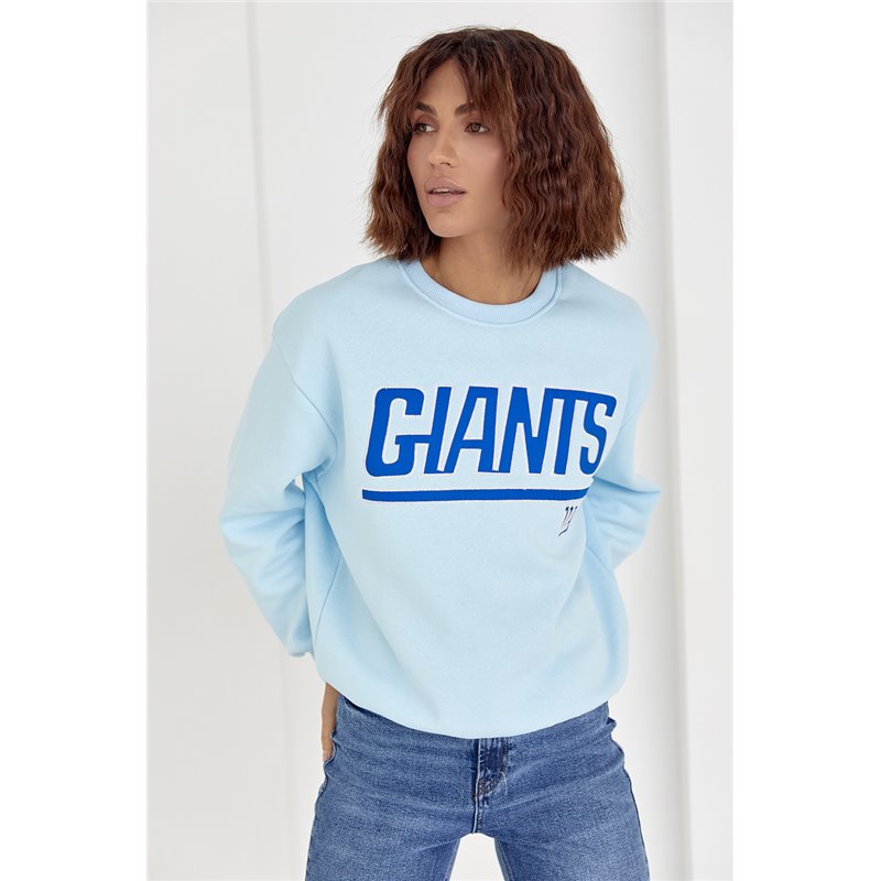 Жіночий теплий світшот з написом Giants - блакитний цвет, M (є розміри)