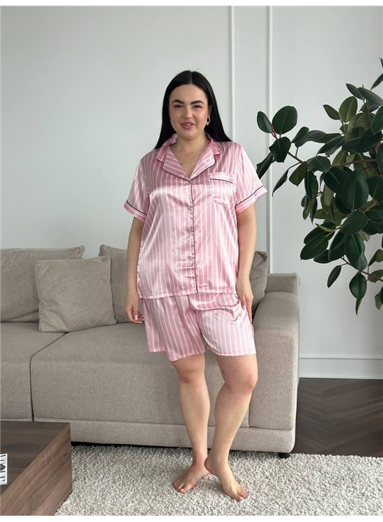 Жіноча піжама PLUS SIZE рожева DO3612