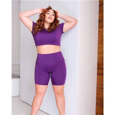 Жіночий спортивний костюм plus size FS1657 Фіолетовий