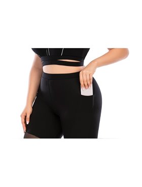 Фітнес костюм plus size з вставками з сітки FS1665 Чорний