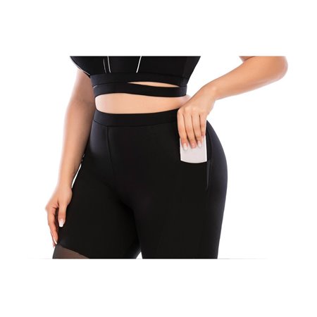 Фітнес костюм plus size з вставками з сітки FS1665 Чорний