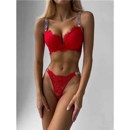 Нижня білизна Victoria's Secret з мереживом DO2127/2 Червона
